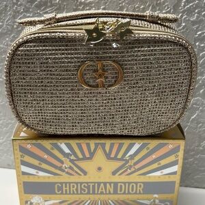 Dior Gold Textured Cosmetic Case